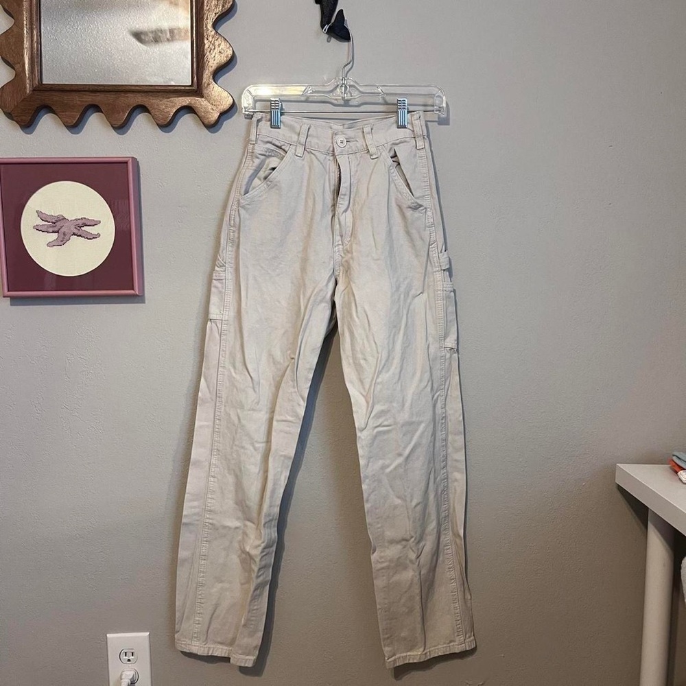 Brandy Melville Women's Cream and Tan Trousers